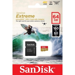 SanDisk 64GB microSDXC Extreme C10 V30 A2 160MB/s